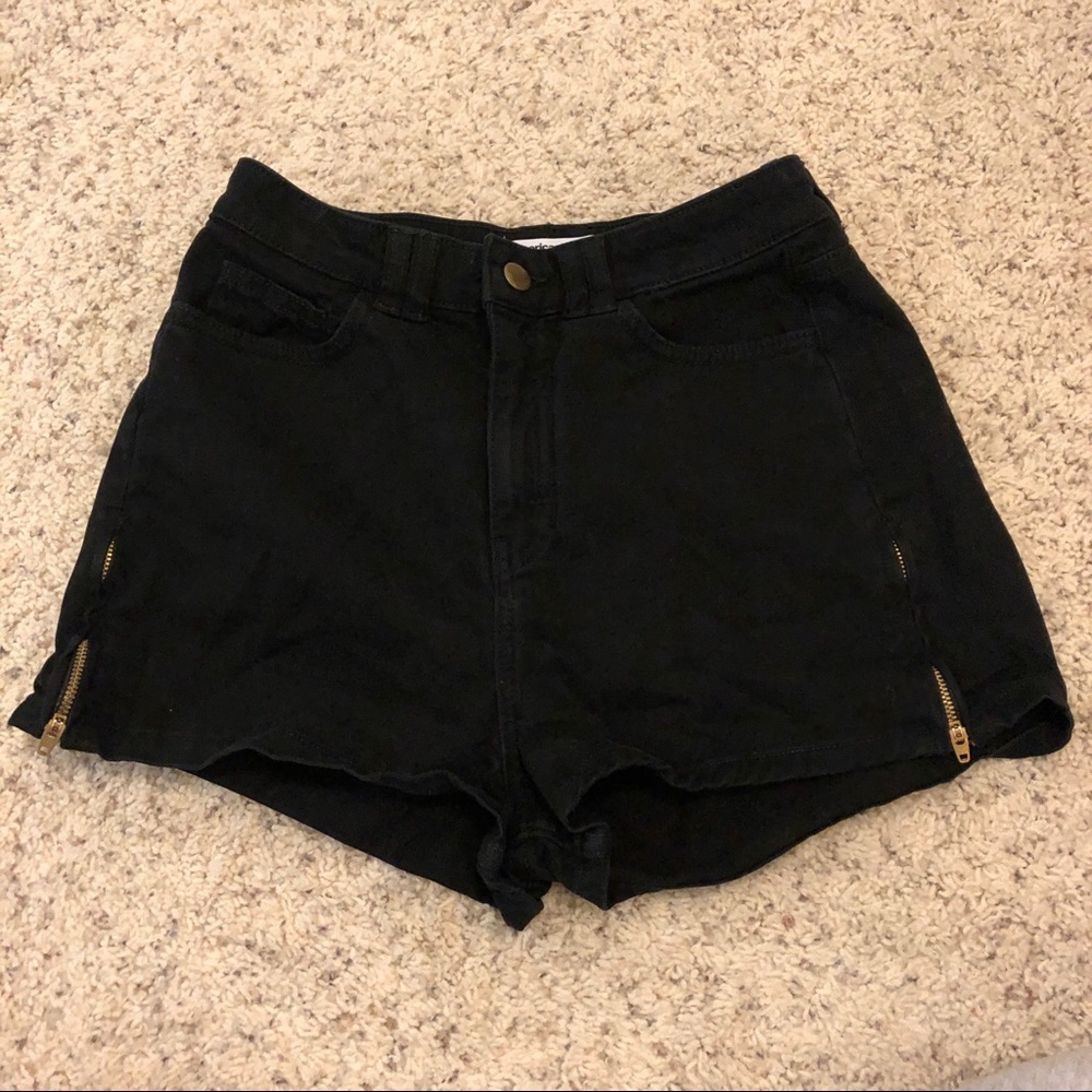 American Apparel black denim shorts